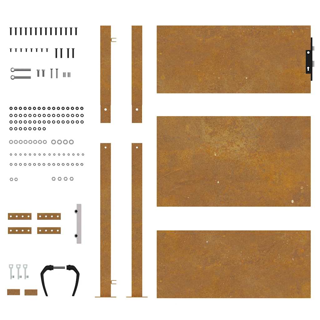 Puutarhaportti 100X125 Cm Corten-Teräs