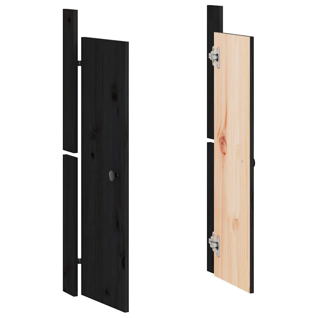 Ulkokeittiökaapin Ovet Meppel Musta 50X9X82 Cm Täysi Mänty