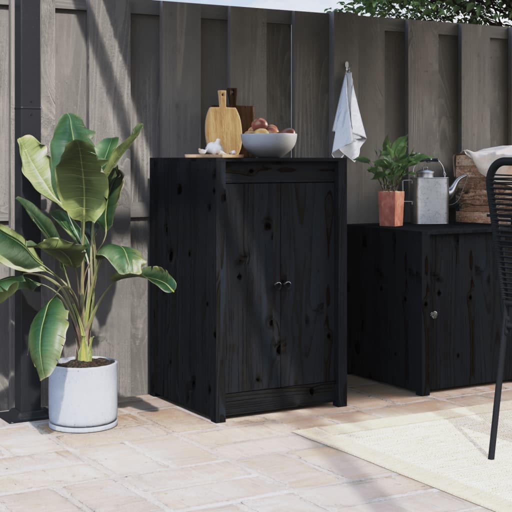 Ulkokeittiökaapin Ovet Meppel Musta 50X9X82 Cm Täysi Mänty
