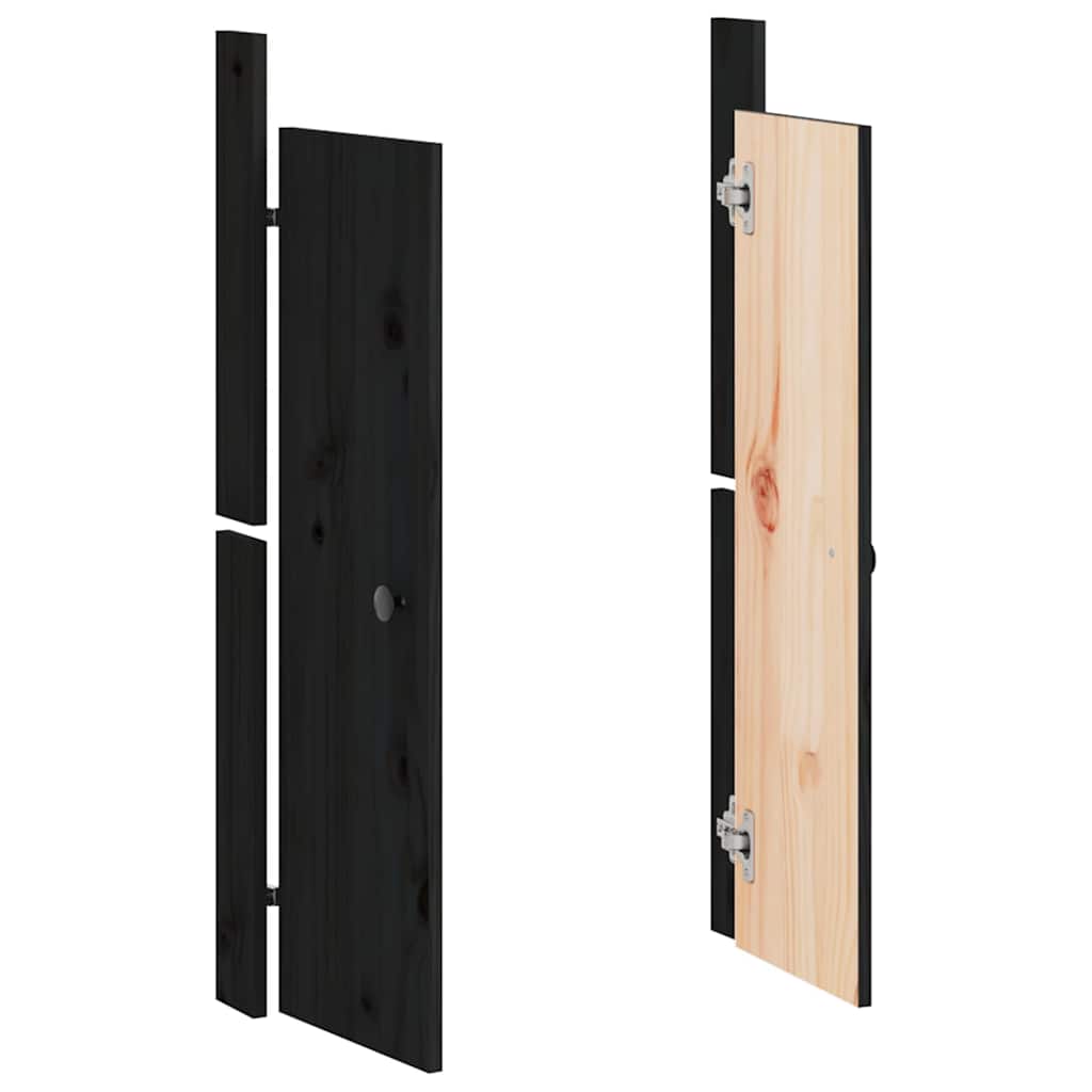 Ulkokeittiökaapin Ovet Meppel 2 Kpl Musta 50X9X82 Cm Täysi Mänty