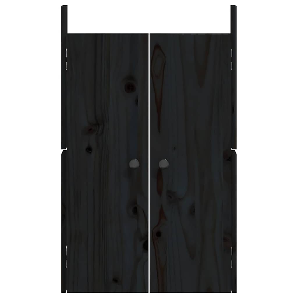 Ulkokeittiökaapin Ovet Meppel 2 Kpl Musta 50X9X82 Cm Täysi Mänty