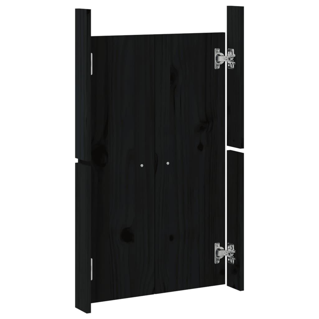 Ulkokeittiökaapin Ovet Meppel 2 Kpl Musta 50X9X82 Cm Täysi Mänty