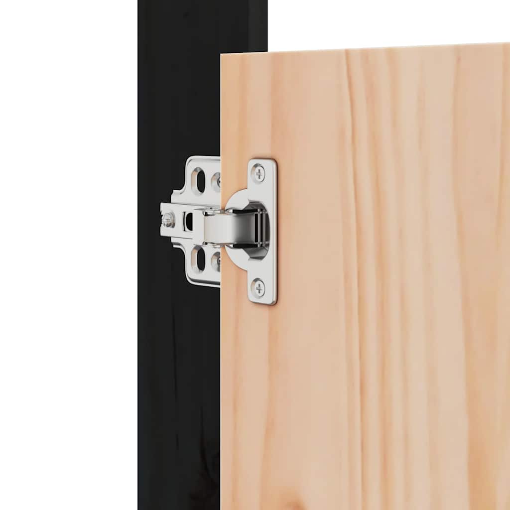 Ulkokeittiökaapin Ovet Meppel 2 Kpl Musta 50X9X82 Cm Täysi Mänty