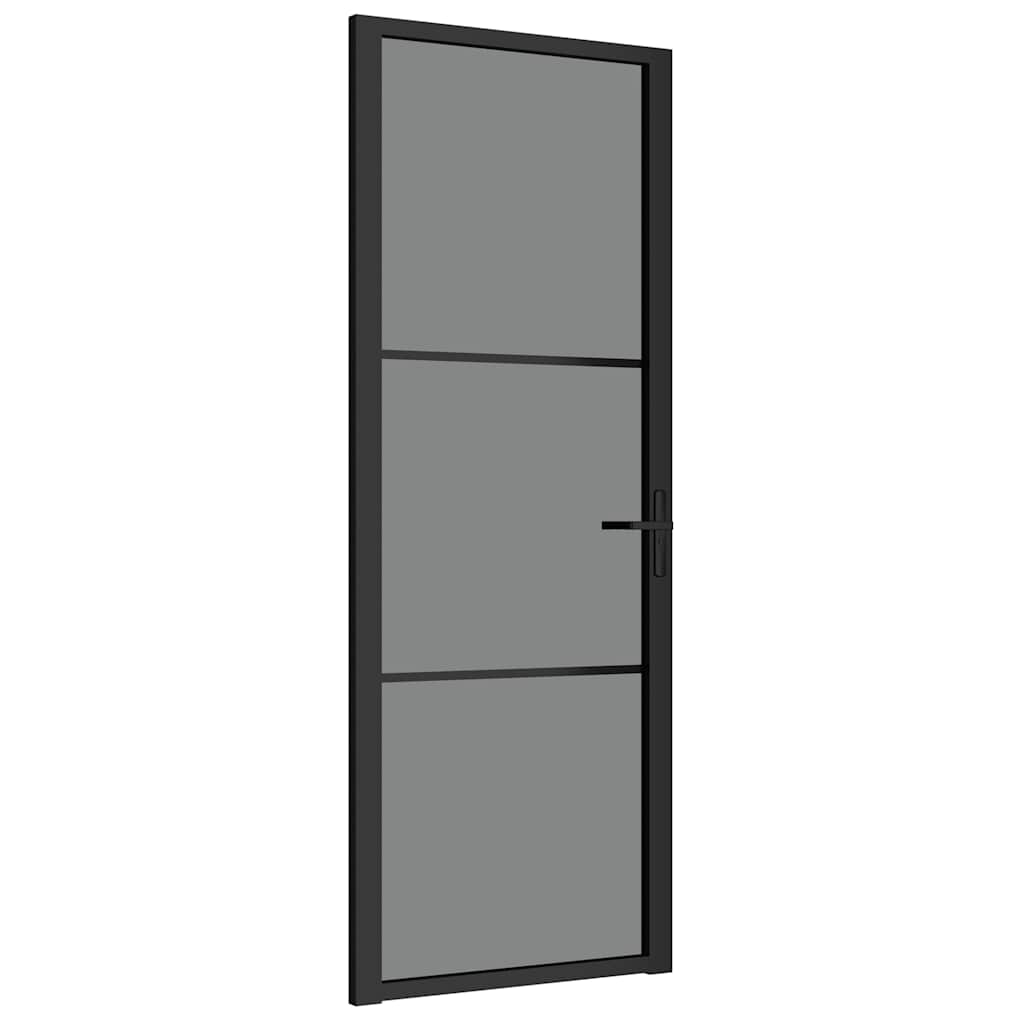 Sisäovi 76X201,5 Cm Musta Esg-Lasi Ja Alumiini