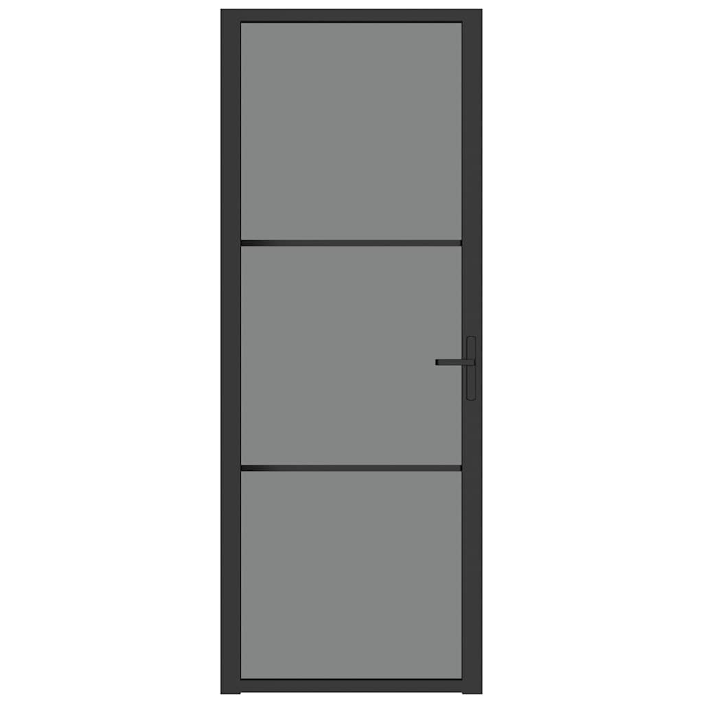 Sisäovi 76X201,5 Cm Musta Esg-Lasi Ja Alumiini