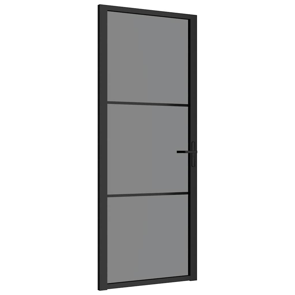 Sisäovi 83X201,5 Cm Musta Esg-Lasi Ja Alumiini