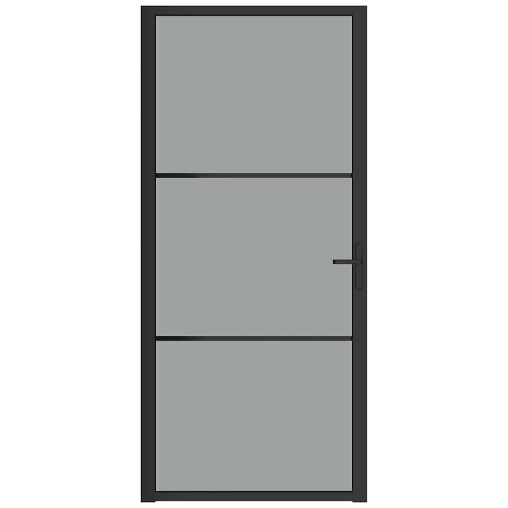 Sisäovi 93X201,5 Cm Musta Esg-Lasi Ja Alumiini