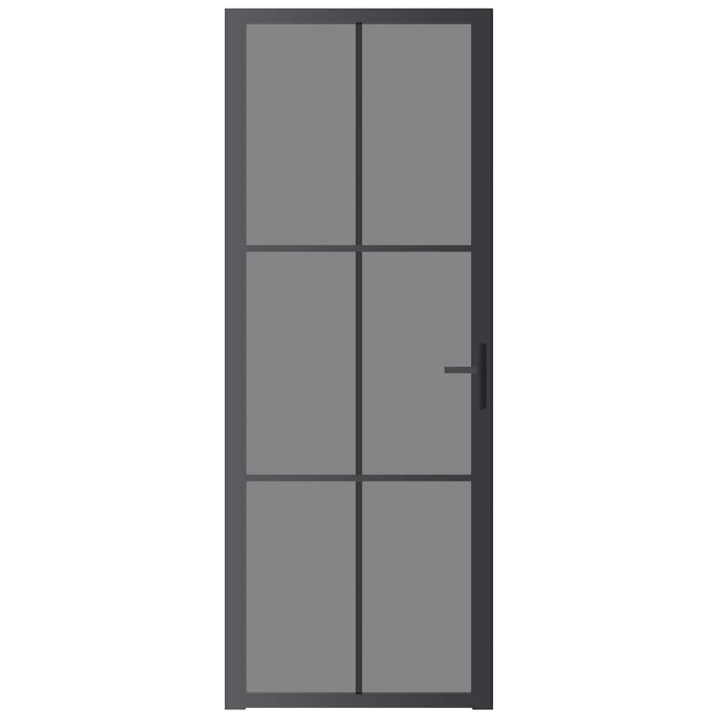Sisäovi 76X201,5 Cm Musta Esg-Lasi Ja Alumiini