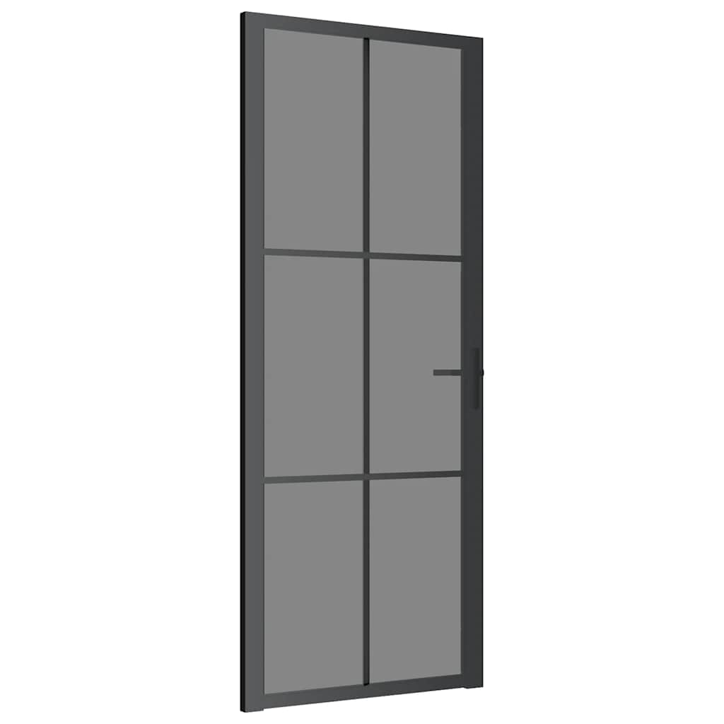Sisäovi 83X201,5 Cm Musta Esg-Lasi Ja Alumiini