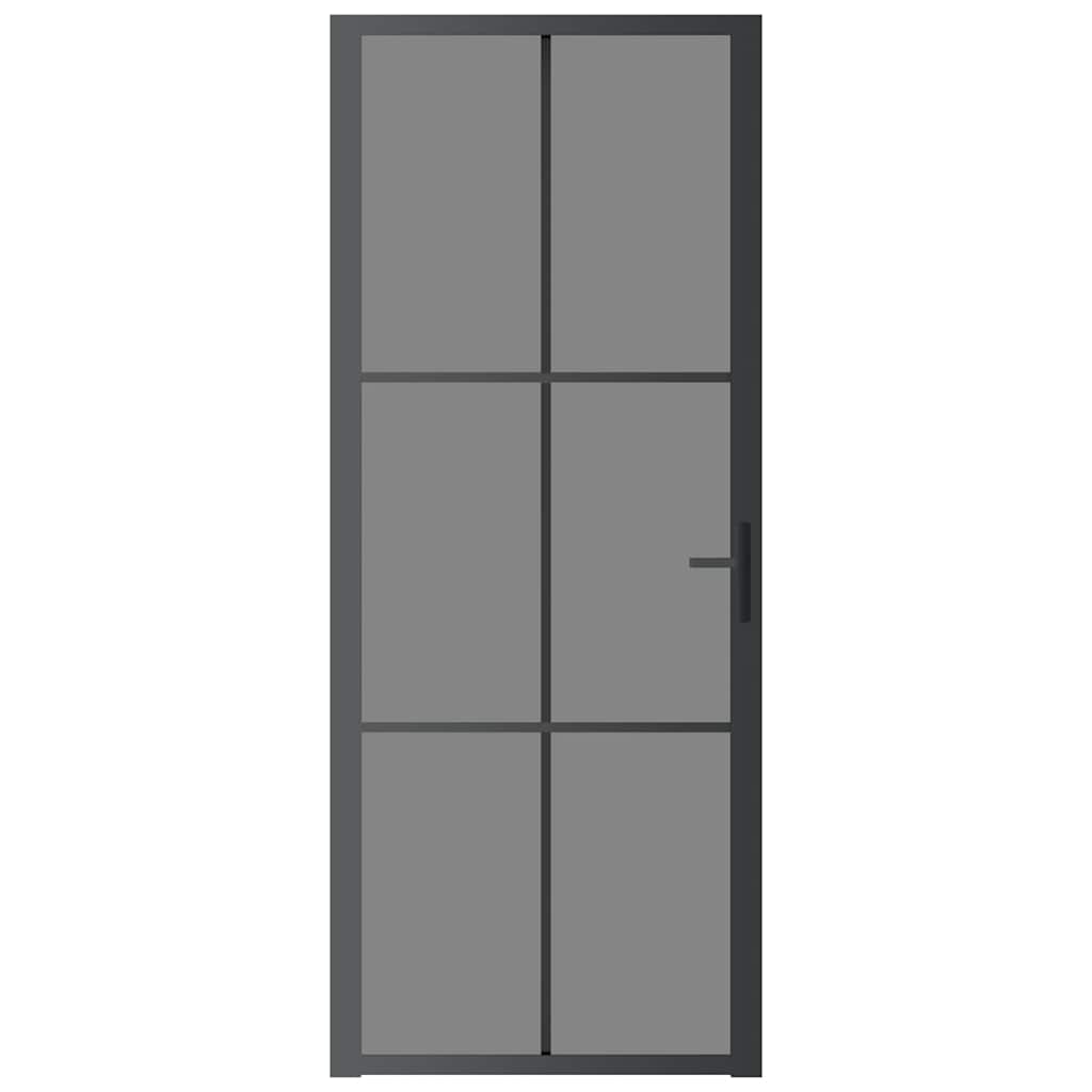 Sisäovi 83X201,5 Cm Musta Esg-Lasi Ja Alumiini