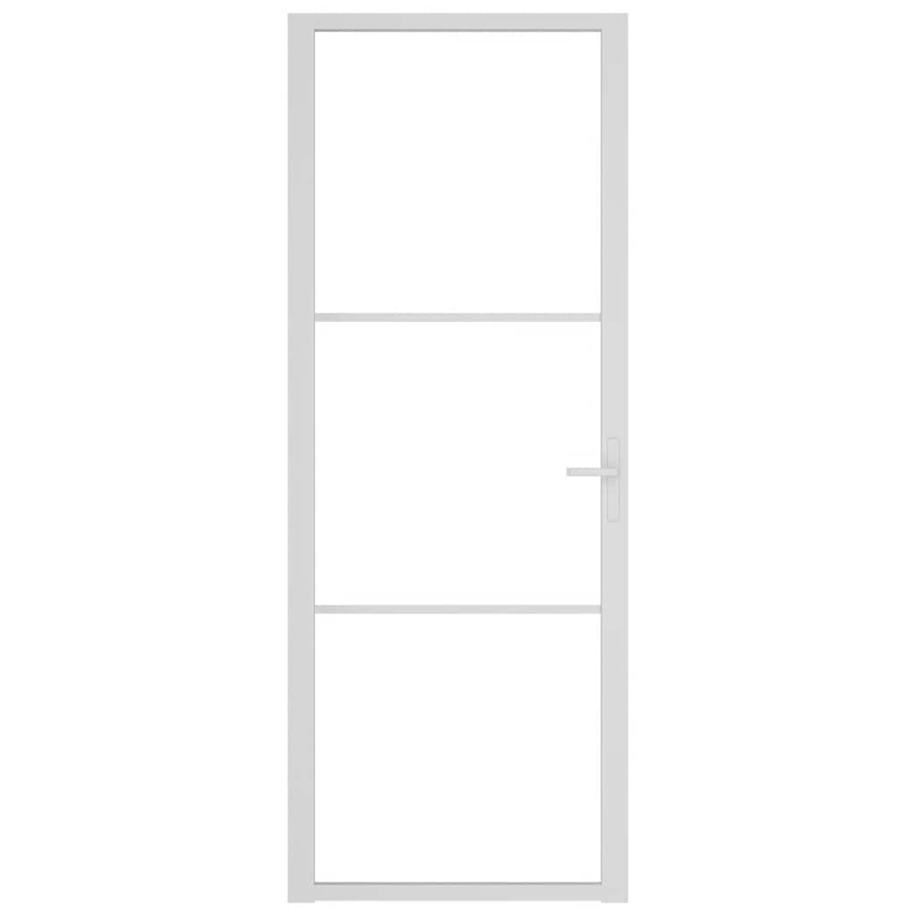 Sisäovi 76X201,5 Cm Valkoinen Esg-Lasi Ja Alumiini