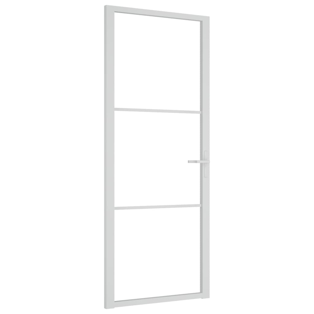Sisäovi 83X201,5 Cm Valkoinen Esg-Lasi Ja Alumiini
