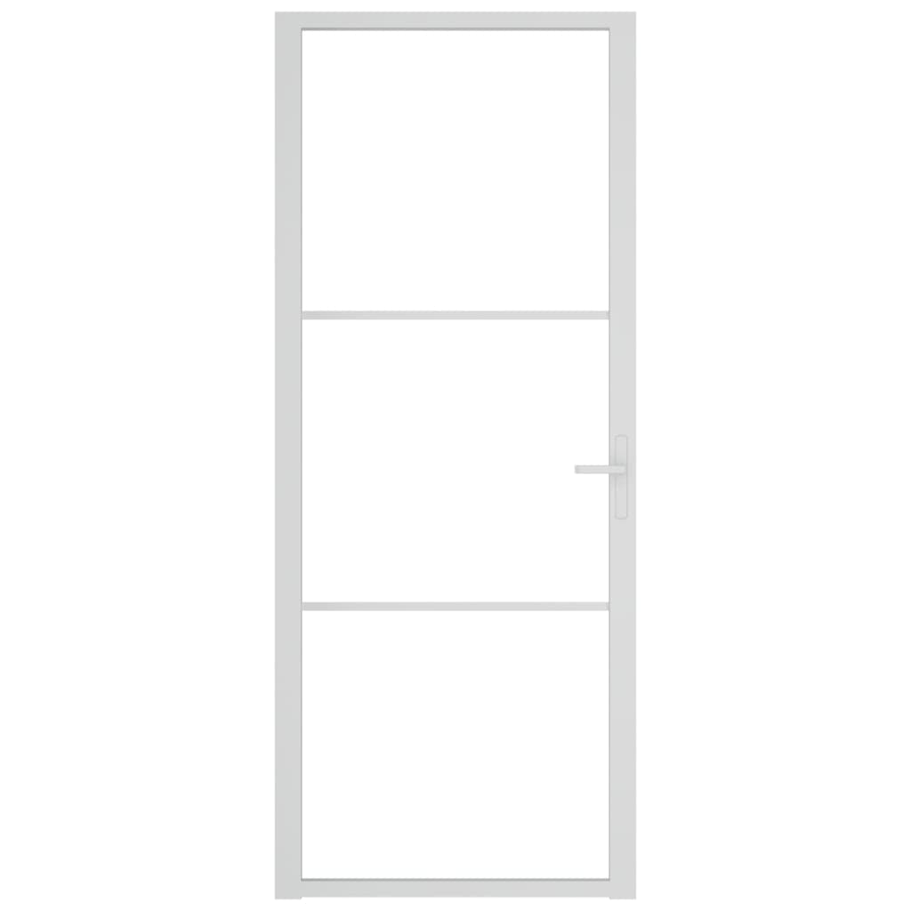 Sisäovi 83X201,5 Cm Valkoinen Esg-Lasi Ja Alumiini