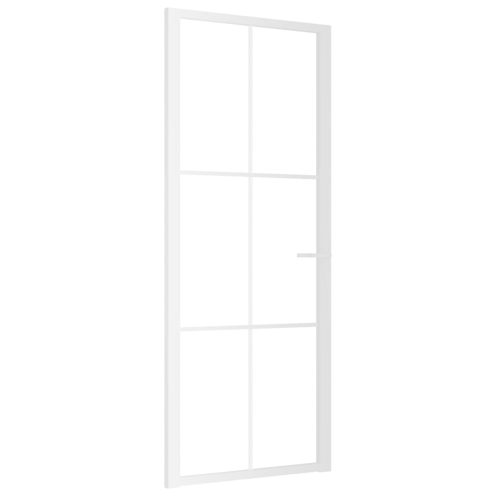 Sisäovi 83X201,5 Cm Valkoinen Esg-Lasi Ja Alumiini