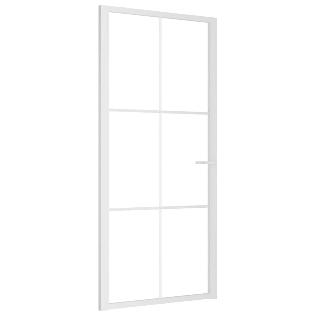 Sisäovi 93X201,5 Cm Valkoinen Esg-Lasi Ja Alumiini
