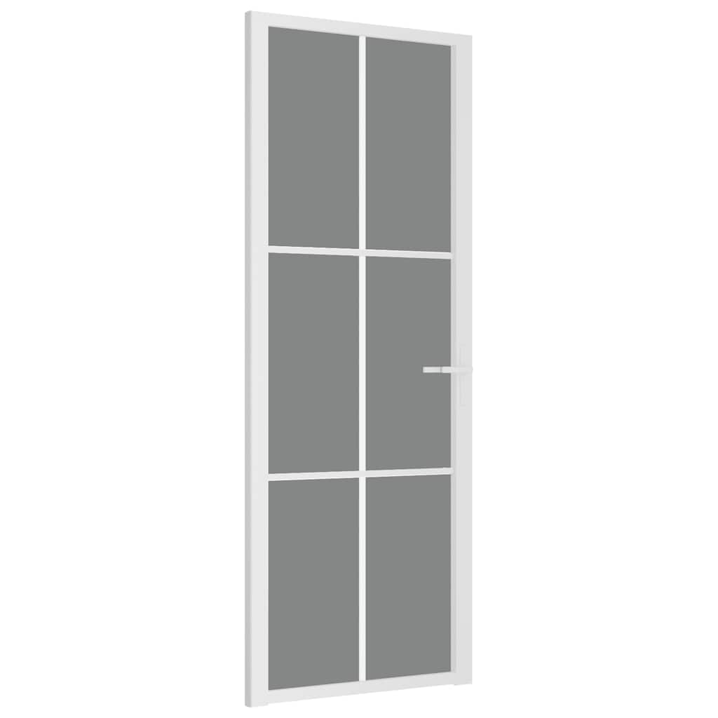 Sisäovi 76X201,5 Cm Valkoinen Esg-Lasi Ja Alumiini