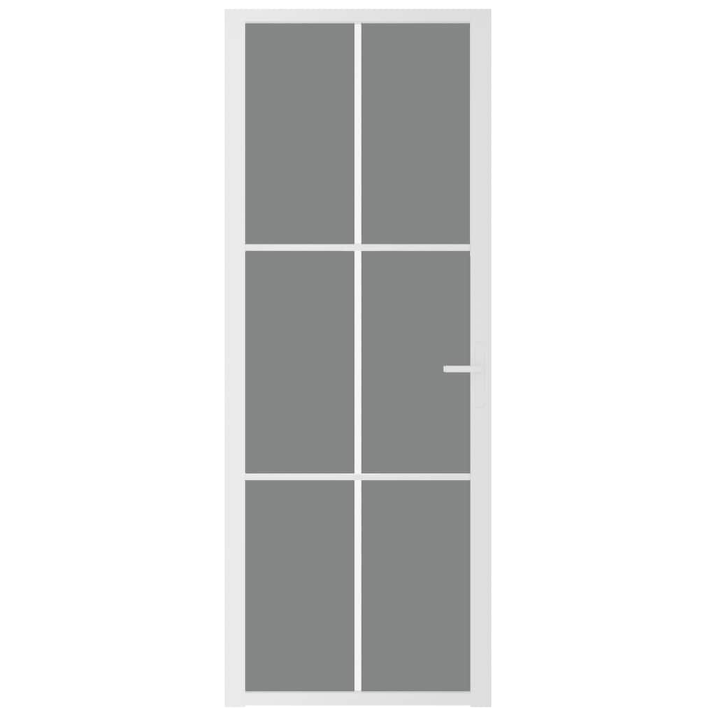 Sisäovi 76X201,5 Cm Valkoinen Esg-Lasi Ja Alumiini