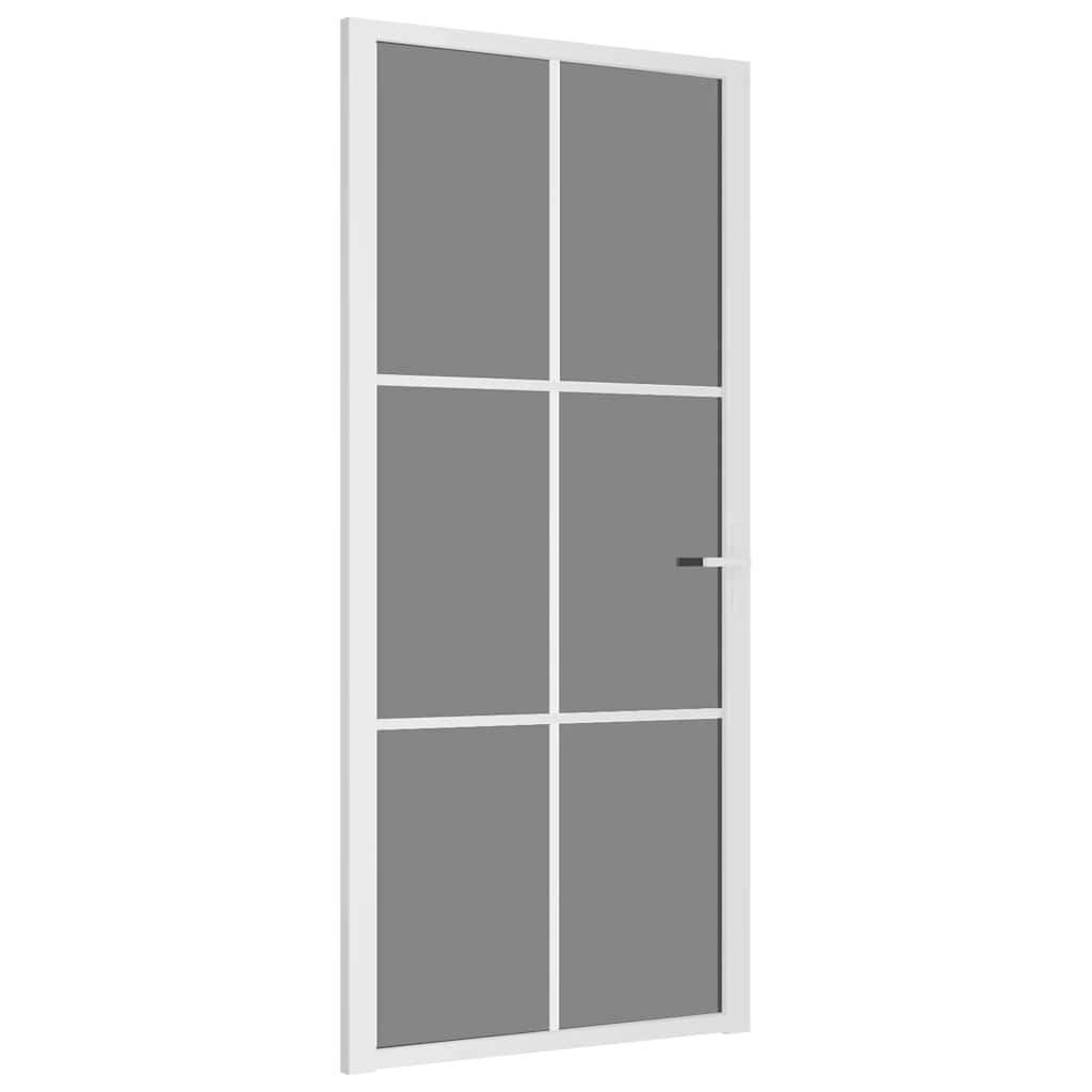 Sisäovi 93X201,5 Cm Valkoinen Esg-Lasi Ja Alumiini