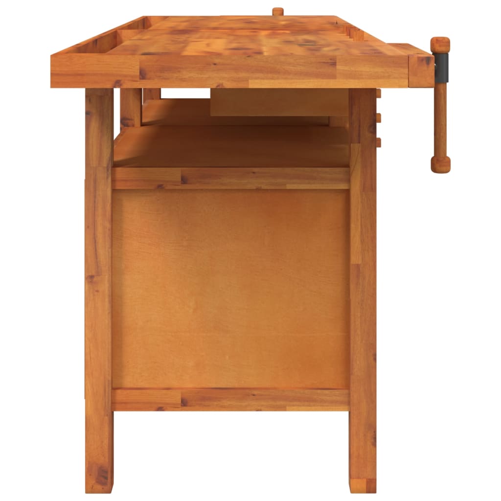 Työpenkki Ruuvipuristimilla 192X62X83 Cm Täysi Akasiapuu