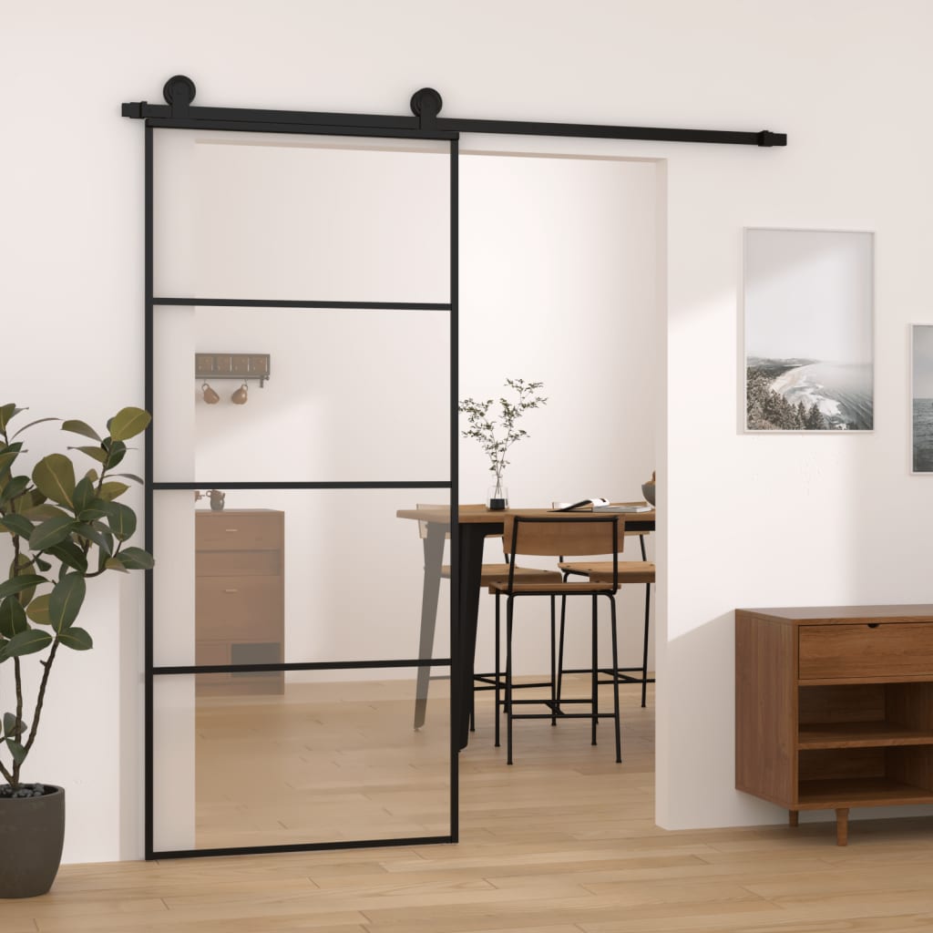 Liukuovi Asennustarvikkeilla 90X205 Cm Esg Lasi Ja Alumiini