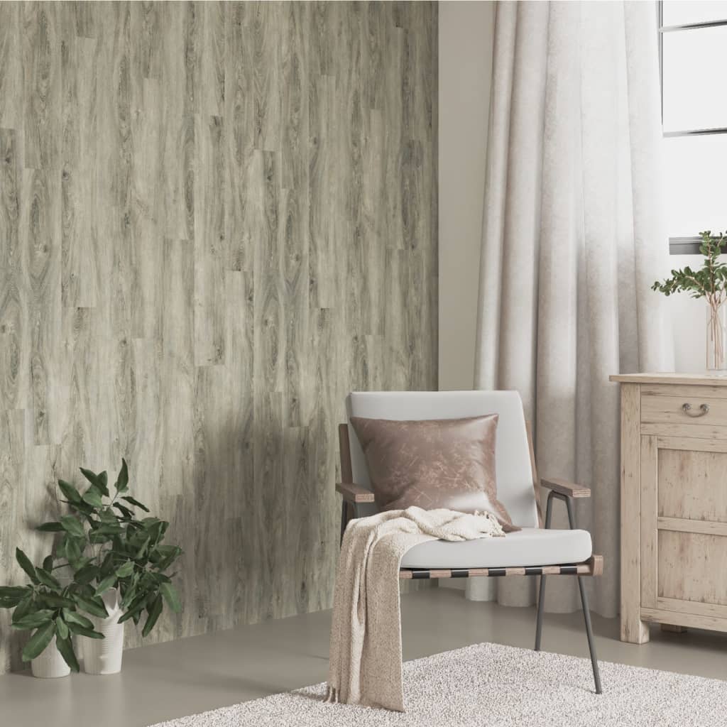 Seinäpaneelit Puutyyli Harmaa Pvc 2,06 M²