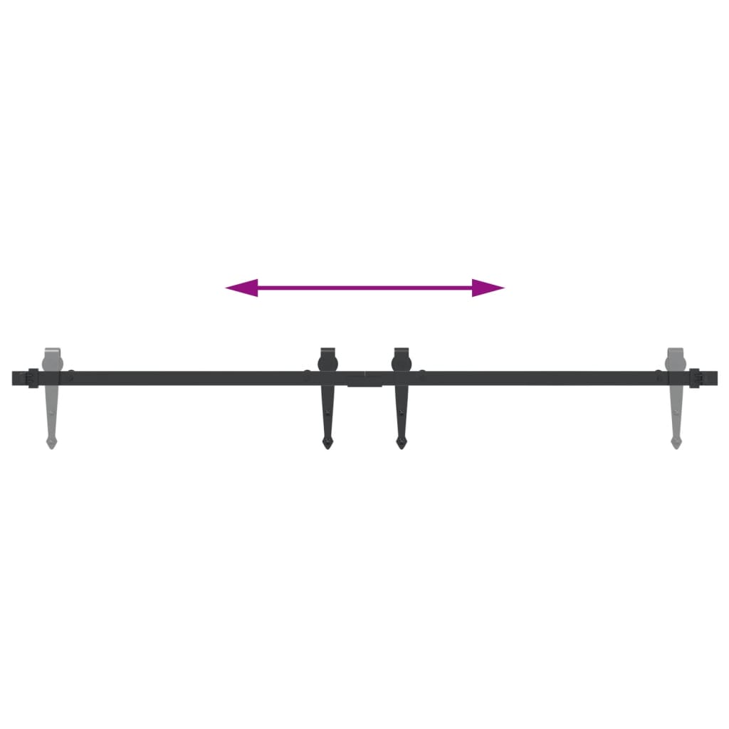 Mini Liukuovisarja Kaappiin Musta 122 Cm Hiiliteräs