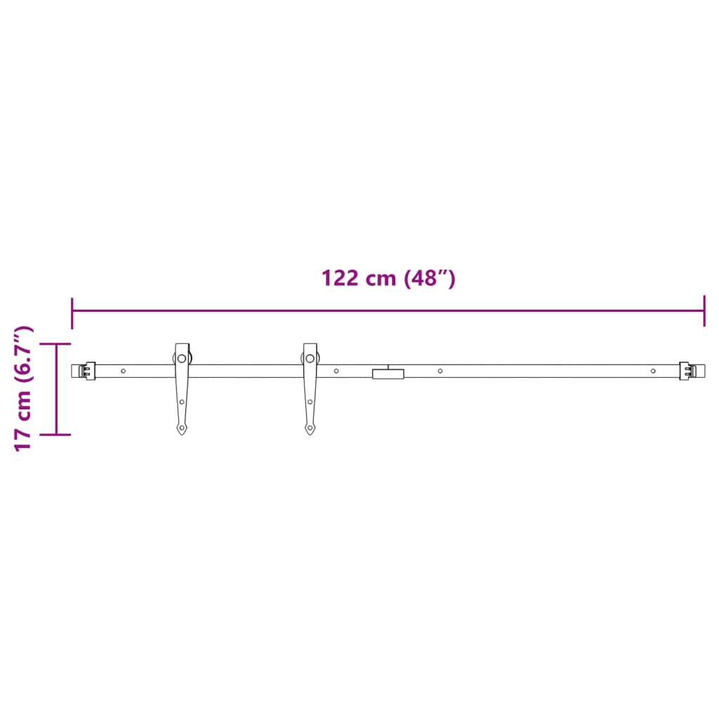 Mini Liukuovisarja Kaappiin Musta 122 Cm Hiiliteräs