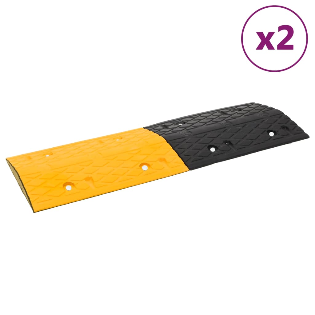 Nopeustöyssy 2 Kpl Keltainen Ja Musta 97X32,5X4 Cm Kumi