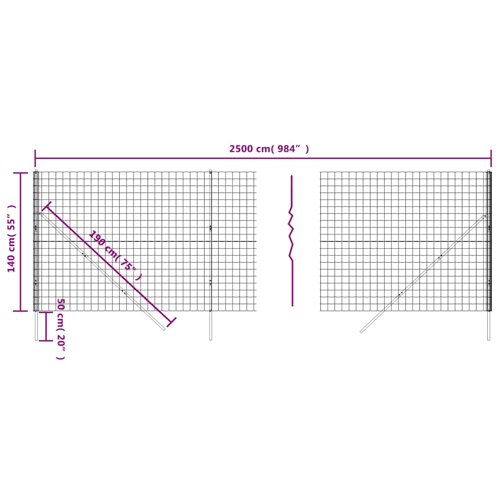 Verkkoaita Vihreä 1,4X25 M Galvanoitu Teräs