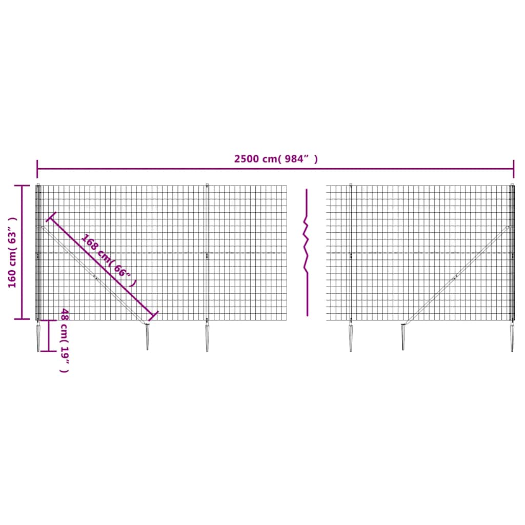 Verkkoaita Maapiikeillä Antrasiitti 1,6X25 M