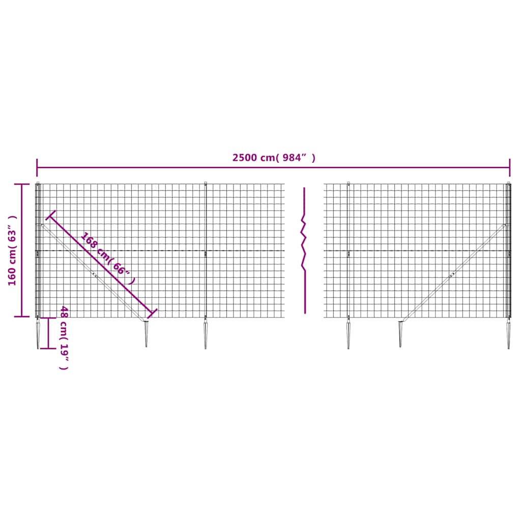 Verkkoaita Maapiikeillä Antrasiitti 1,6X25 M