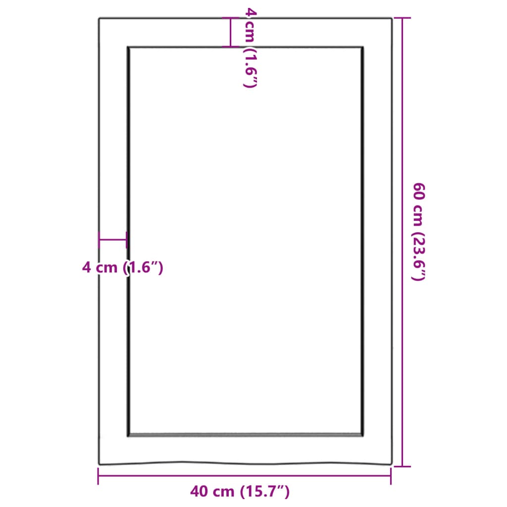 Kylpyhuoneen Työtaso T.ruskea 40X60X(2-6)Cm Käsitelty Täyspuu