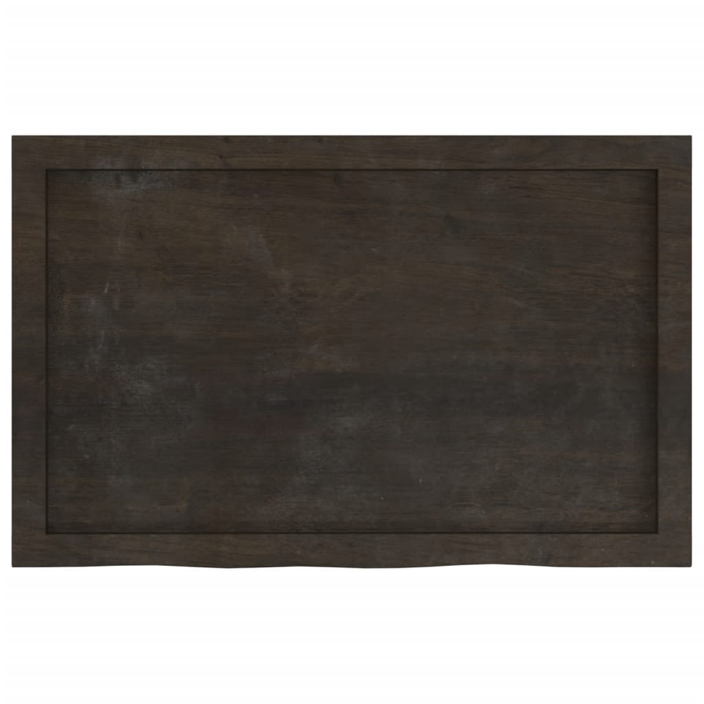 Kylpyhuoneen Työtaso T.ruskea 80X50X(2-6)Cm Käsitelty Täyspuu