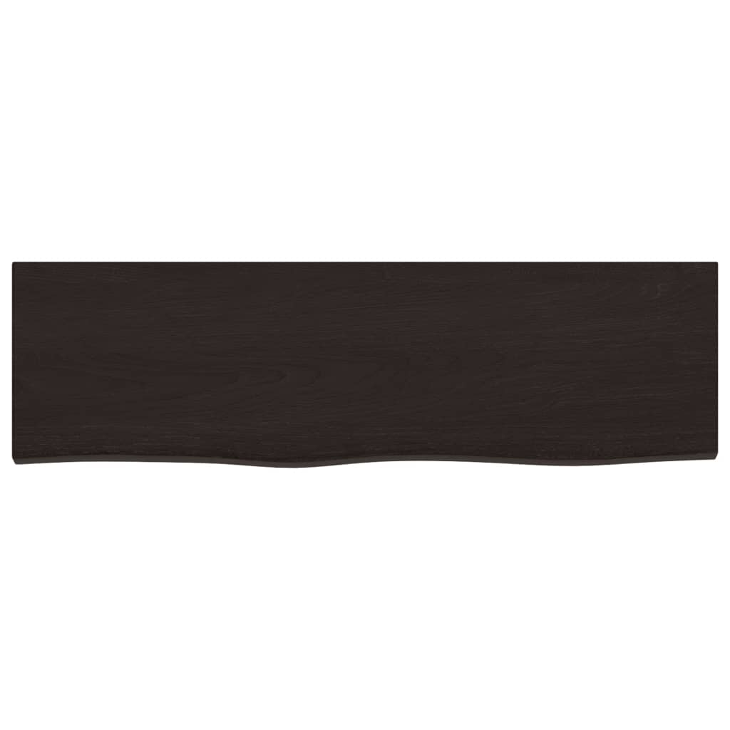 Kylpyhuoneen Työtaso T.ruskea 100X30X(2-4)Cm Käsitelty Täyspuu