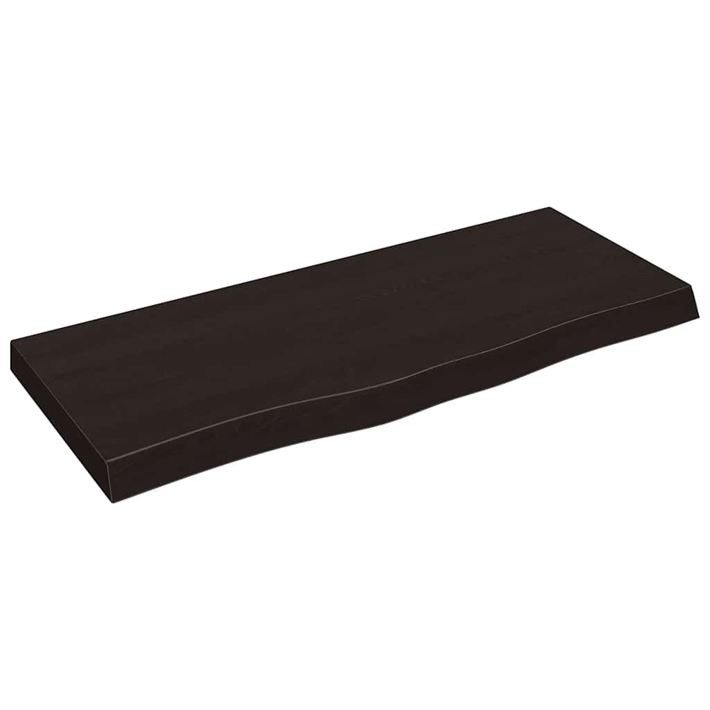 Kylpyhuoneen Työtaso T.ruskea 100X40X(2-6)Cm Käsitelty Täyspuu