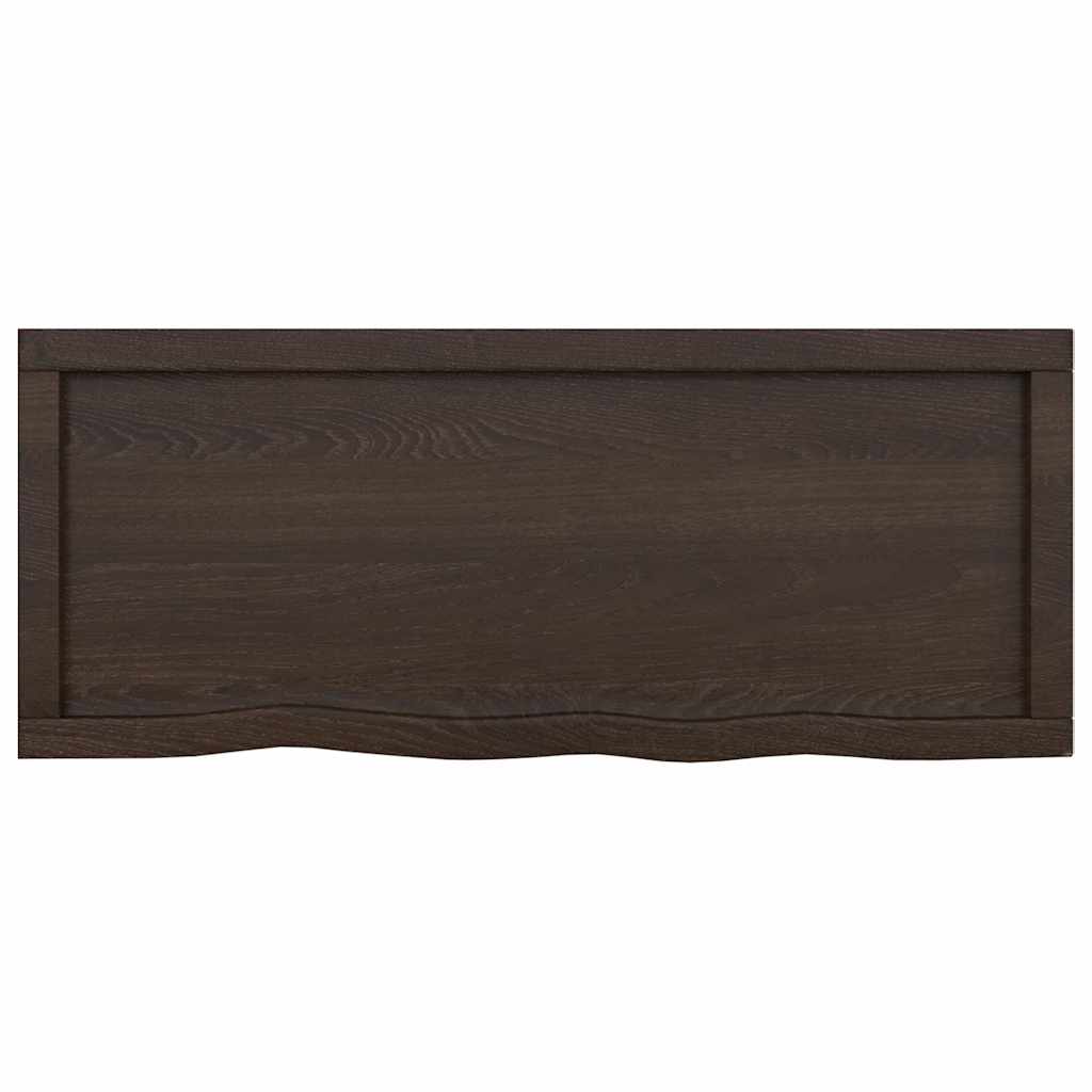 Kylpyhuoneen Työtaso T.ruskea 100X40X(2-6)Cm Käsitelty Täyspuu