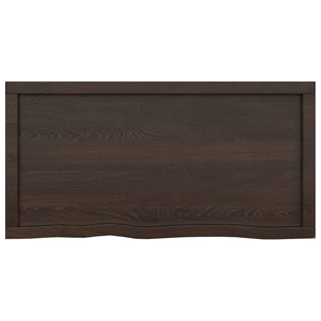 Kylpyhuoneen Työtaso T.ruskea 100X50X(2-4)Cm Käsitelty Täyspuu