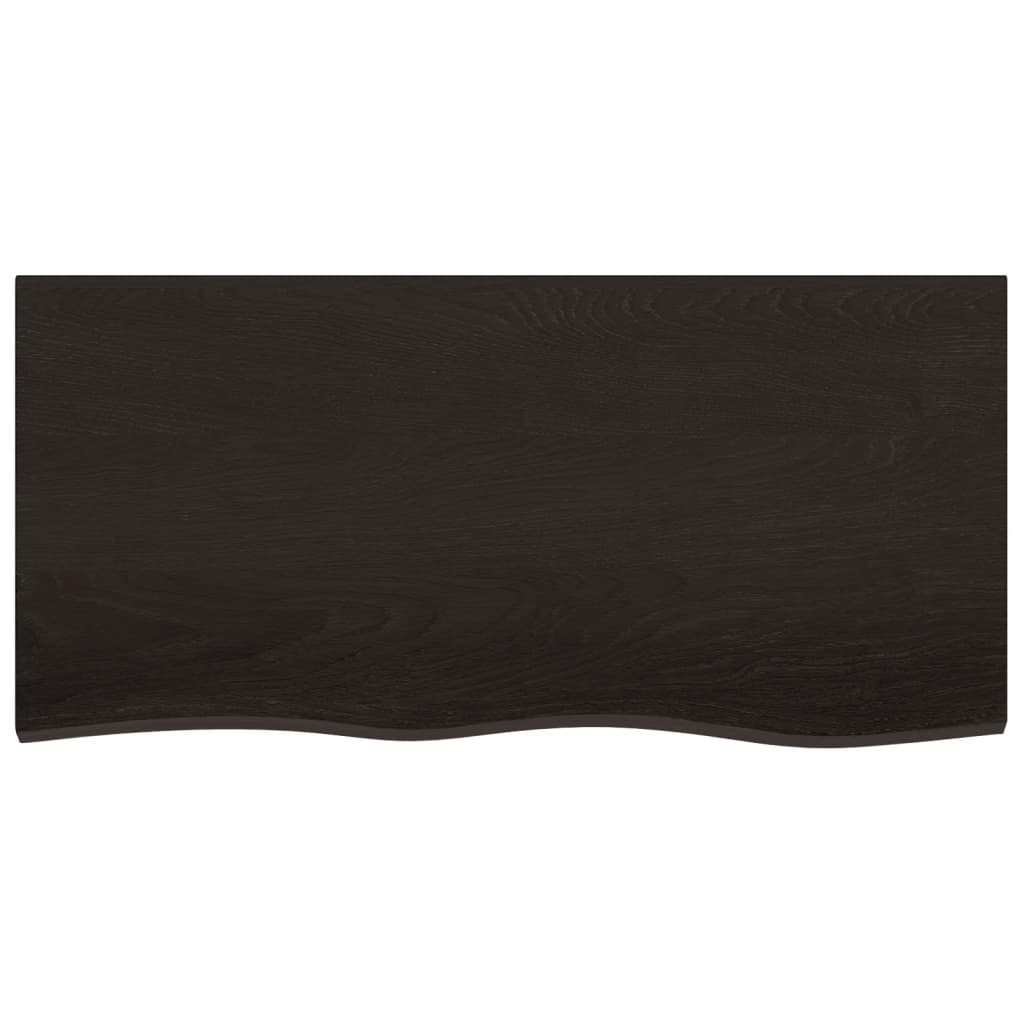 Kylpyhuoneen Työtaso T.ruskea 100X50X(2-6)Cm Käsitelty Täyspuu