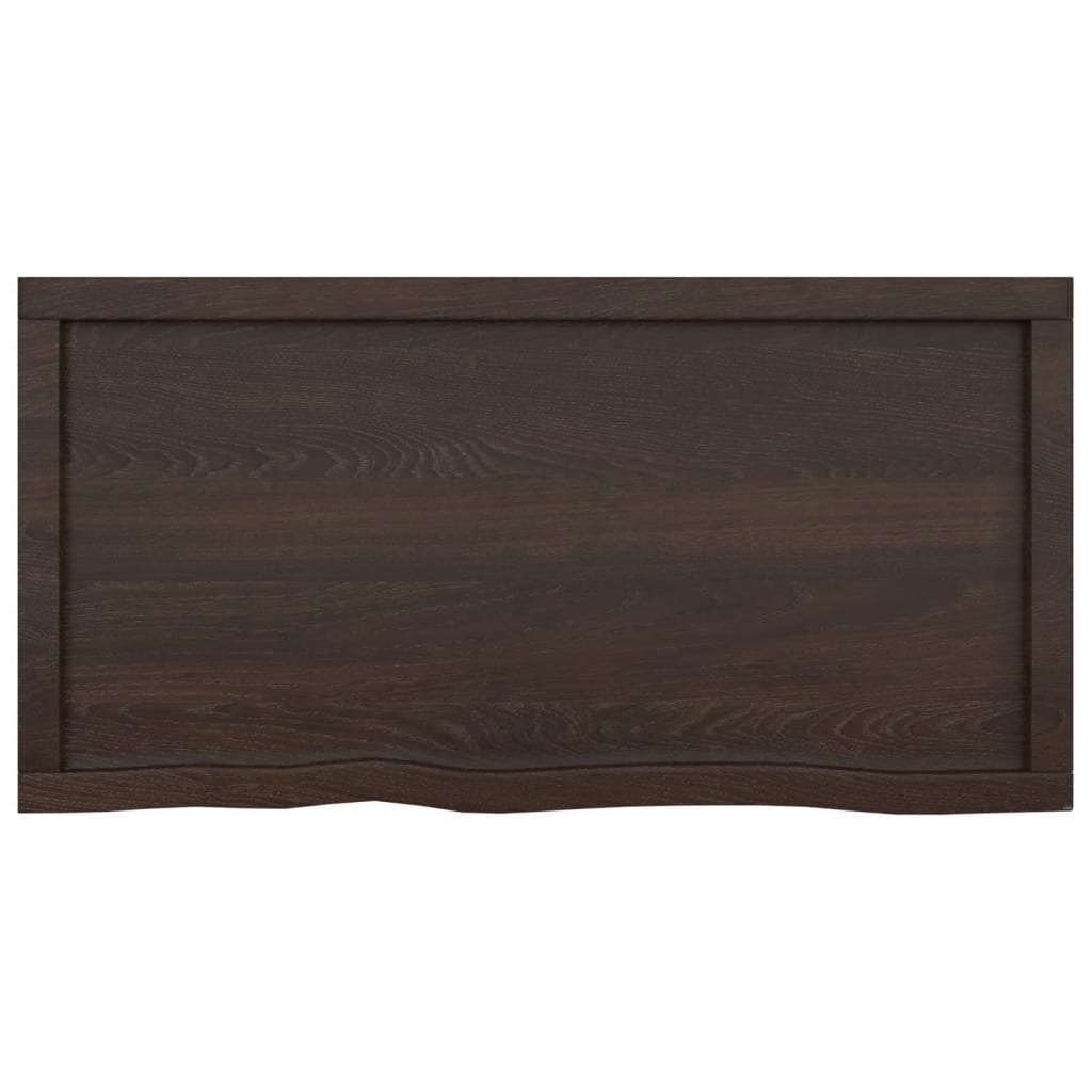 Kylpyhuoneen Työtaso T.ruskea 100X50X(2-6)Cm Käsitelty Täyspuu