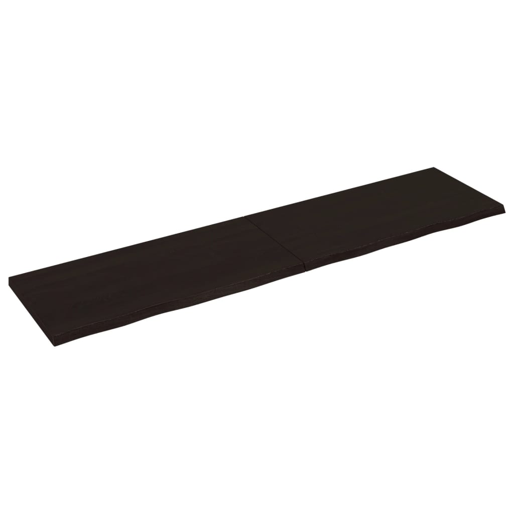 Kylpyhuoneen Työtaso T.ruskea 200X50X(2-4)Cm Käsitelty Täyspuu