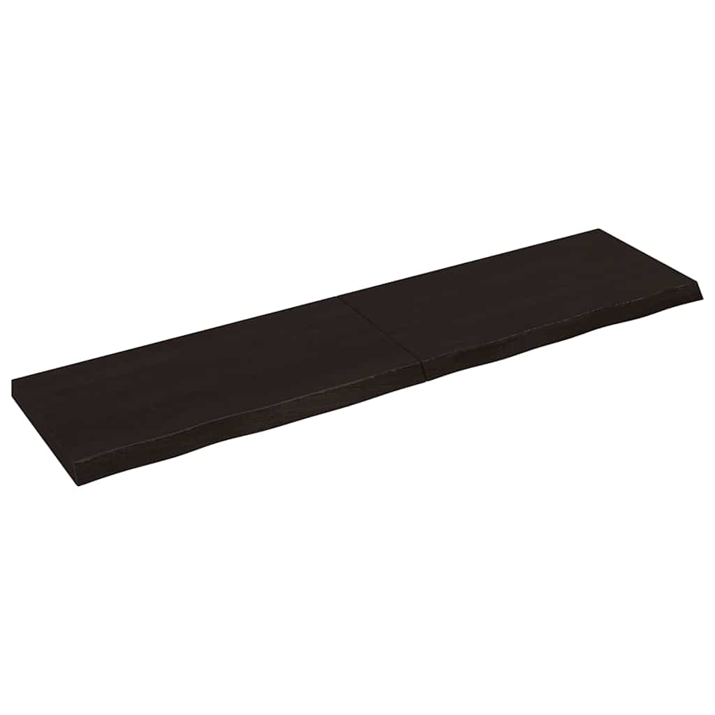 Kylpyhuoneen Työtaso T.ruskea 200X50X(2-6)Cm Käsitelty Täyspuu