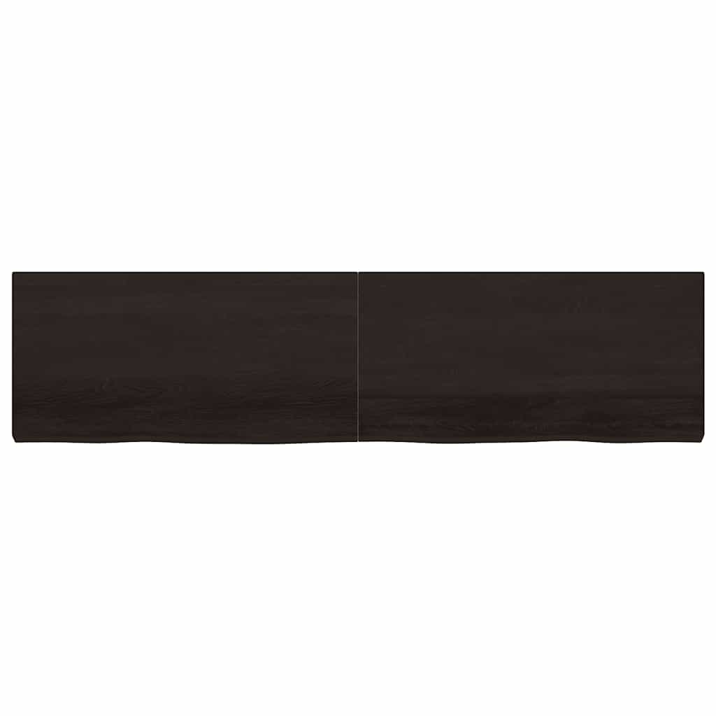 Kylpyhuoneen Työtaso T.ruskea 200X50X(2-6)Cm Käsitelty Täyspuu