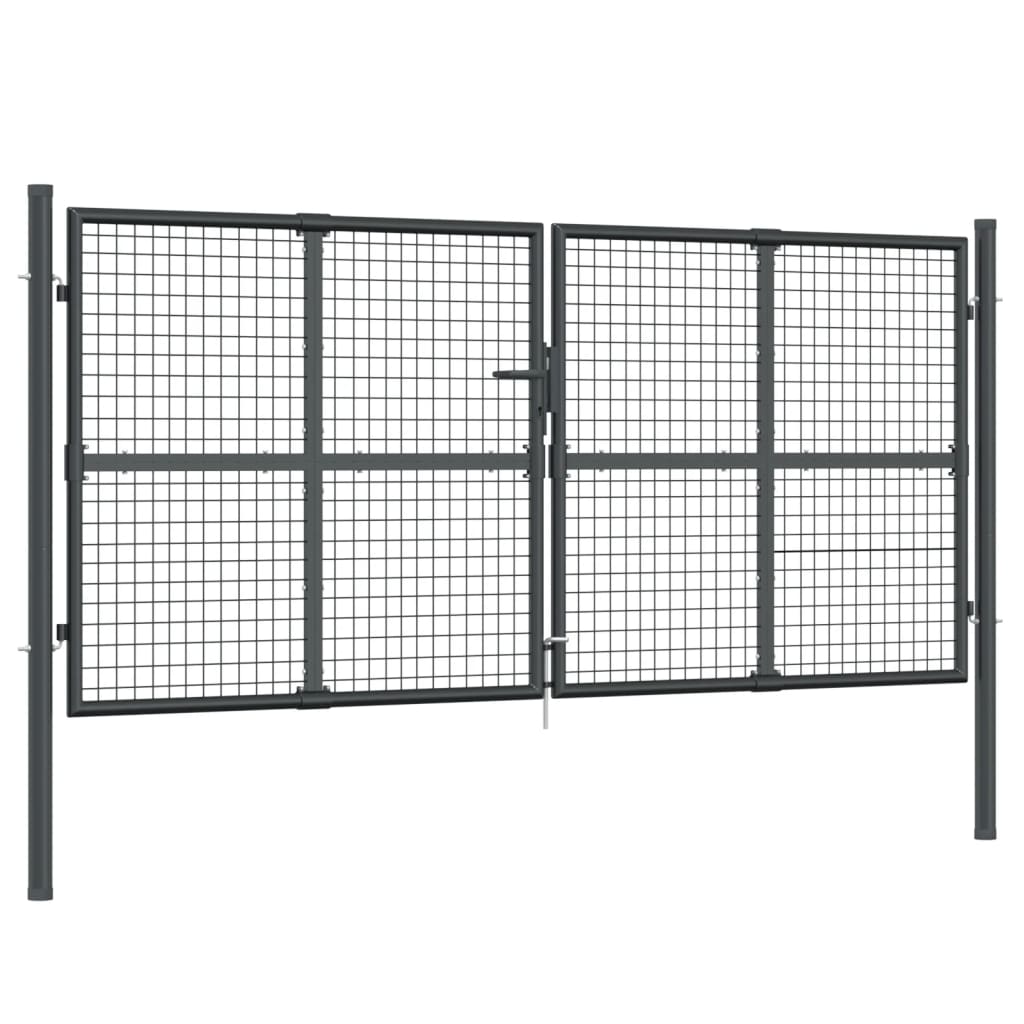 Verkkoportti Puutarhaan Antrasiitti 300X125 Cm Galvanoitu Teräs