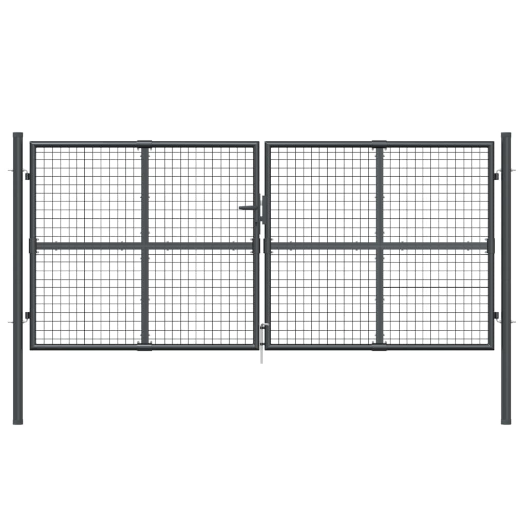 Verkkoportti Puutarhaan Antrasiitti 300X125 Cm Galvanoitu Teräs