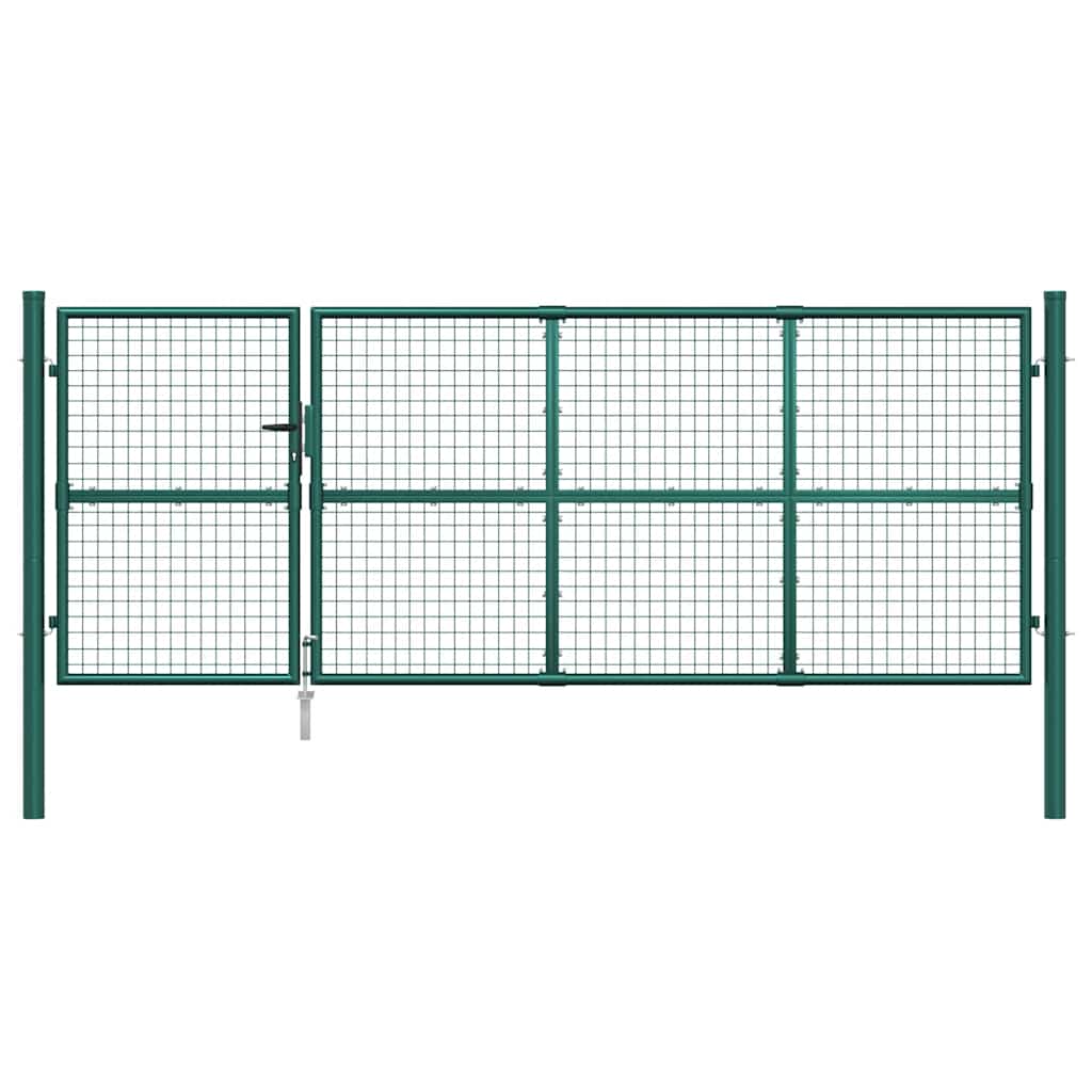 Verkkoportti Puutarhaan Vihreä 350X125 Cm Galvanoitu Teräs