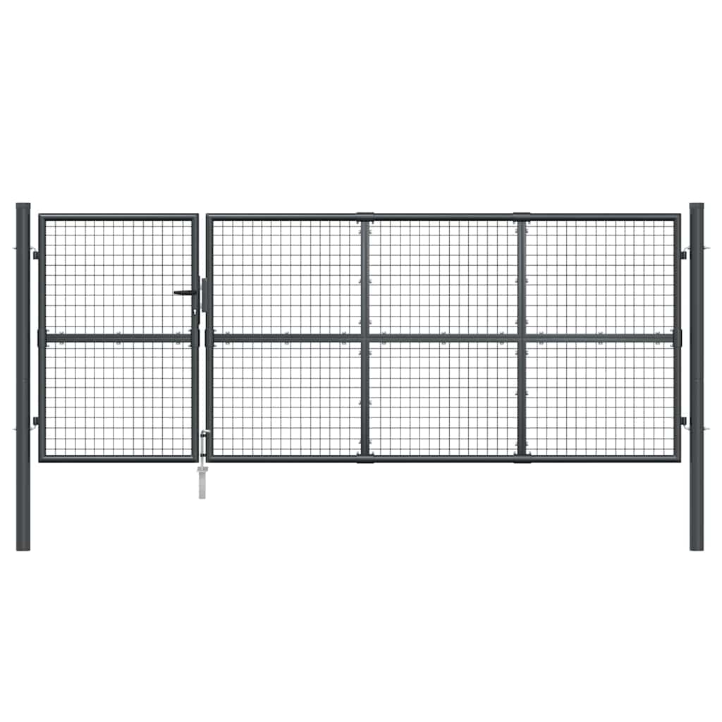 Verkkoportti Puutarhaan Antrasiitti 350X125 Cm Galvanoitu Teräs