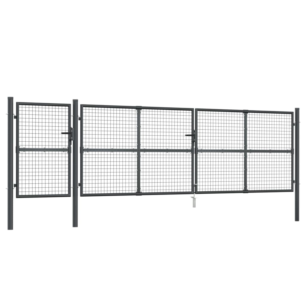 Verkkoportti Puutarhaan Antrasiitti 500X125 Cm Galvanoitu Teräs