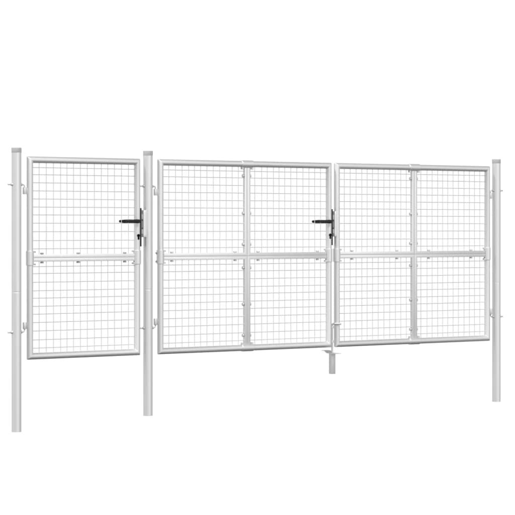 Verkkoportti Puutarhaan Hopeanvärinen 400X125 Cm Galvanoitu Teräs