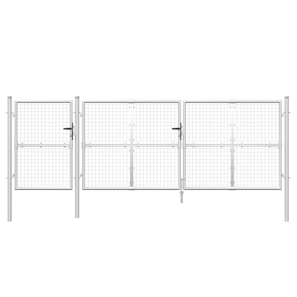 Verkkoportti Puutarhaan Hopeanvärinen 400X125 Cm Galvanoitu Teräs