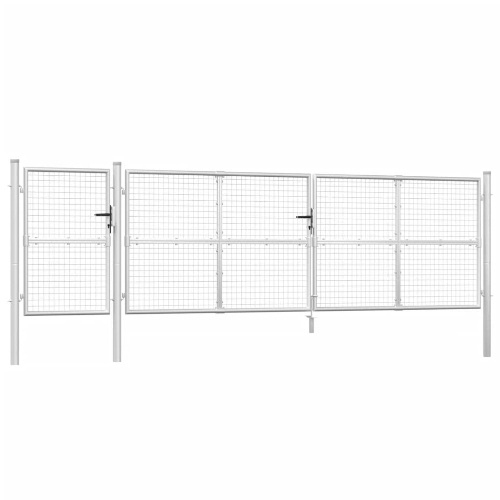 Verkkoportti Puutarhaan Hopeanvärinen 500X125 Cm Galvanoitu Teräs